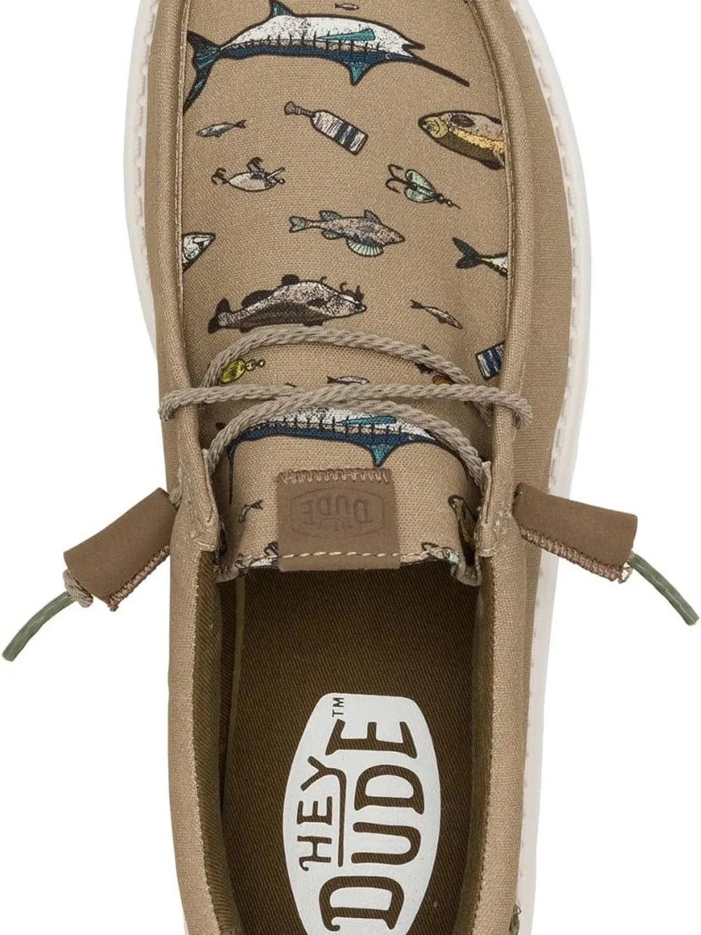 HEYDUDE Men's fish Wally Marlin Mule, Aluminum/Morel Brown shoes
